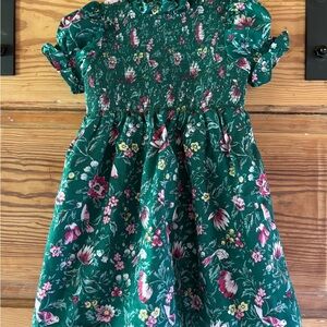 Janie and Jack Floral Green Puff Sleeve Dress size 3T